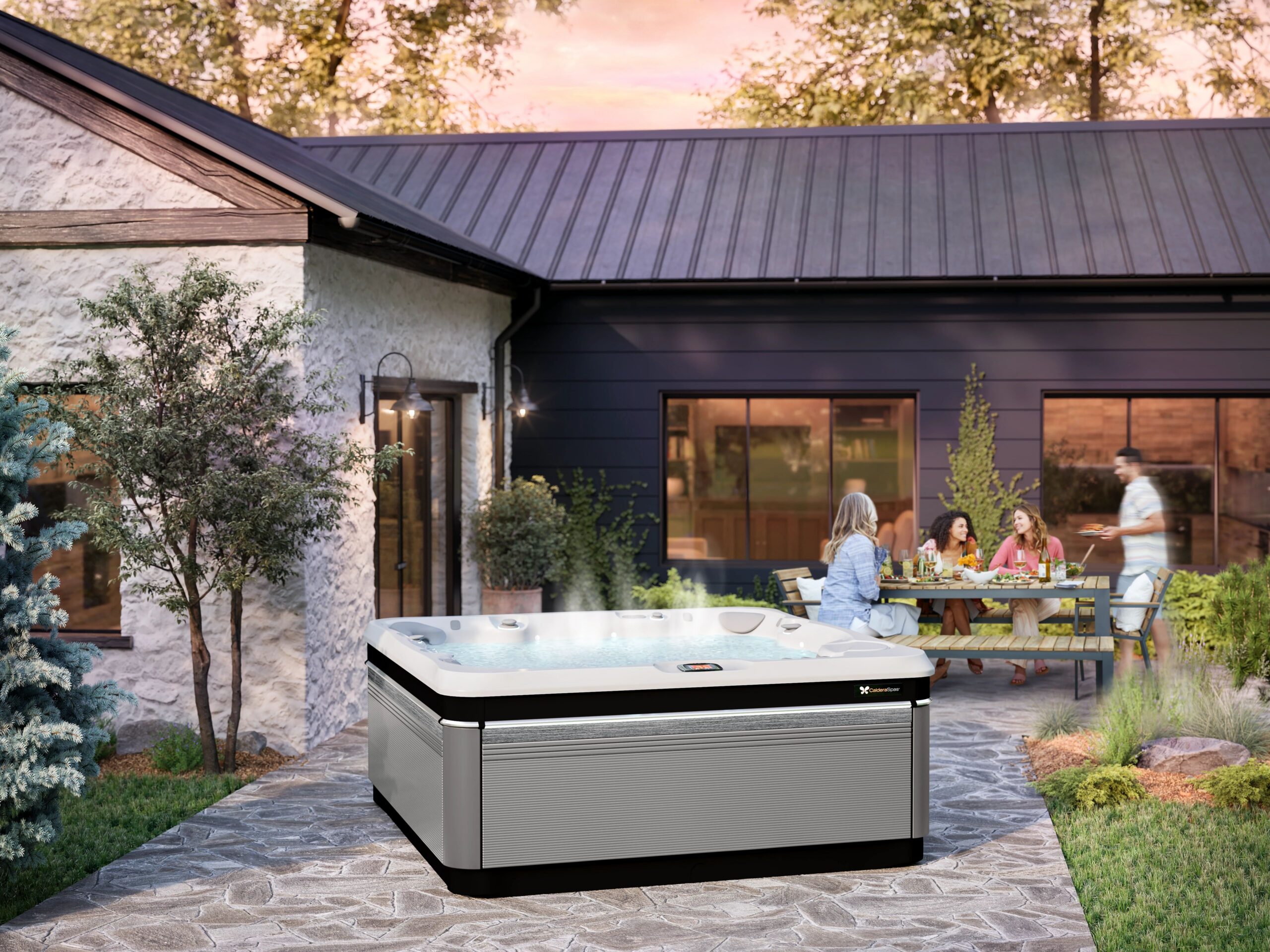 Caldera Utopia Series spa at sunset